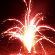Fireworks shot in the backyard.